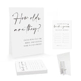Minimalist How Old Were They Game, Guessing The Couples Age Photo, Bridal Shower Wedding Shower Game (1 Sign And 30 Cards)-Bng02
