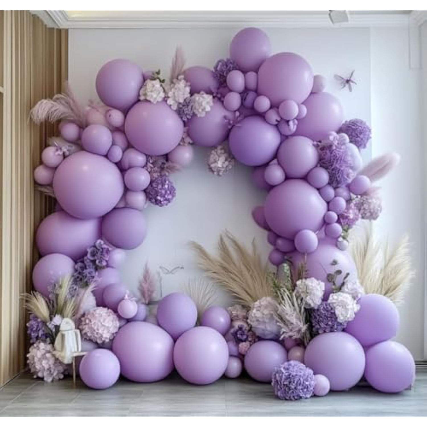Purple Balloon Garland Double Stuffed Lavender Lilac Macaron Balloons