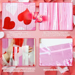 Mega-L 2 Pack Valentines Party Decorations 3.3X6.6 Ft Red Pink White Heart Foil Fringe Curtains Valentine'S Decors Tinsel Metallic Photo Booth Props Backdrop Streamer For Birthday Wedding