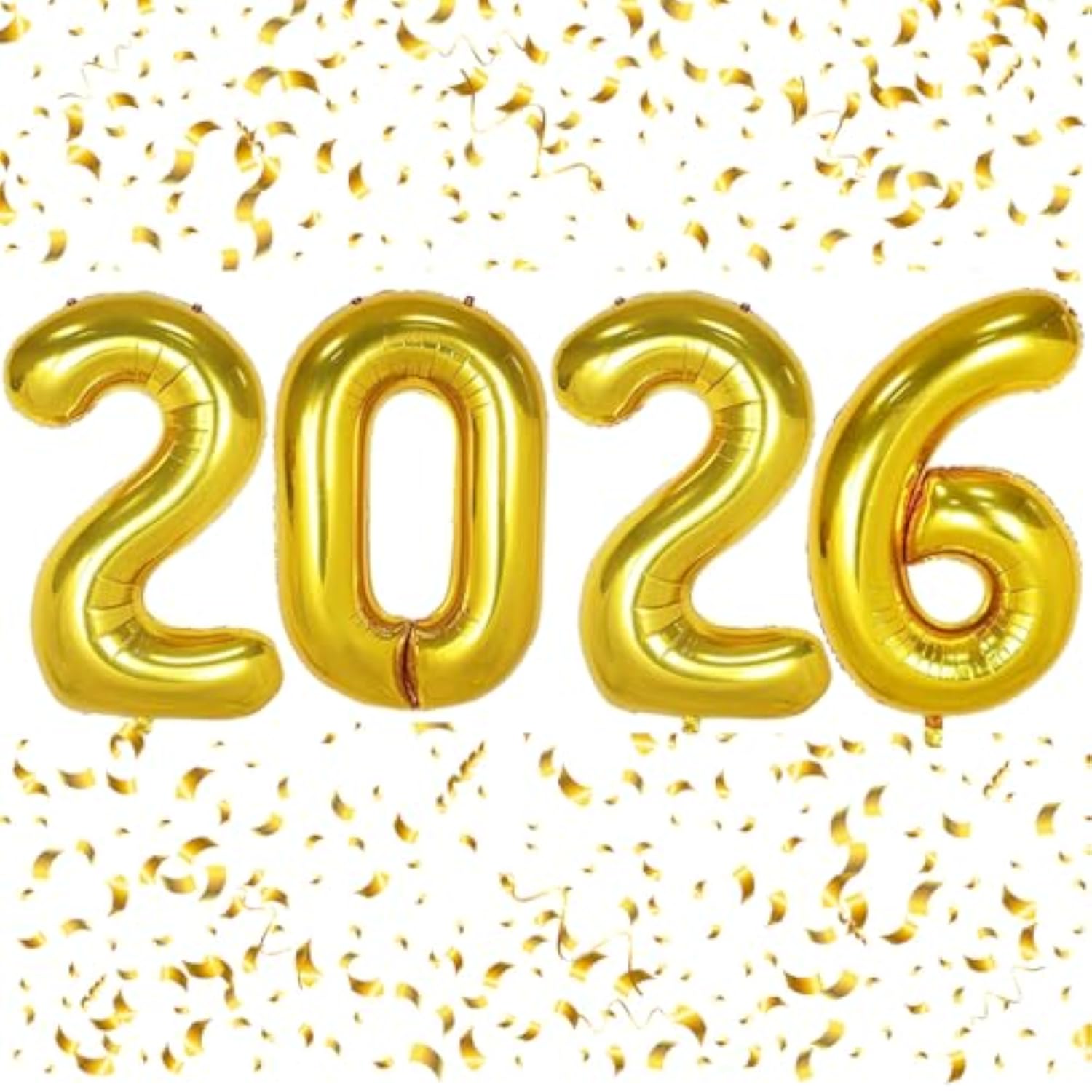 2026 Gold Number Foil Balloons 16in Party Decorations