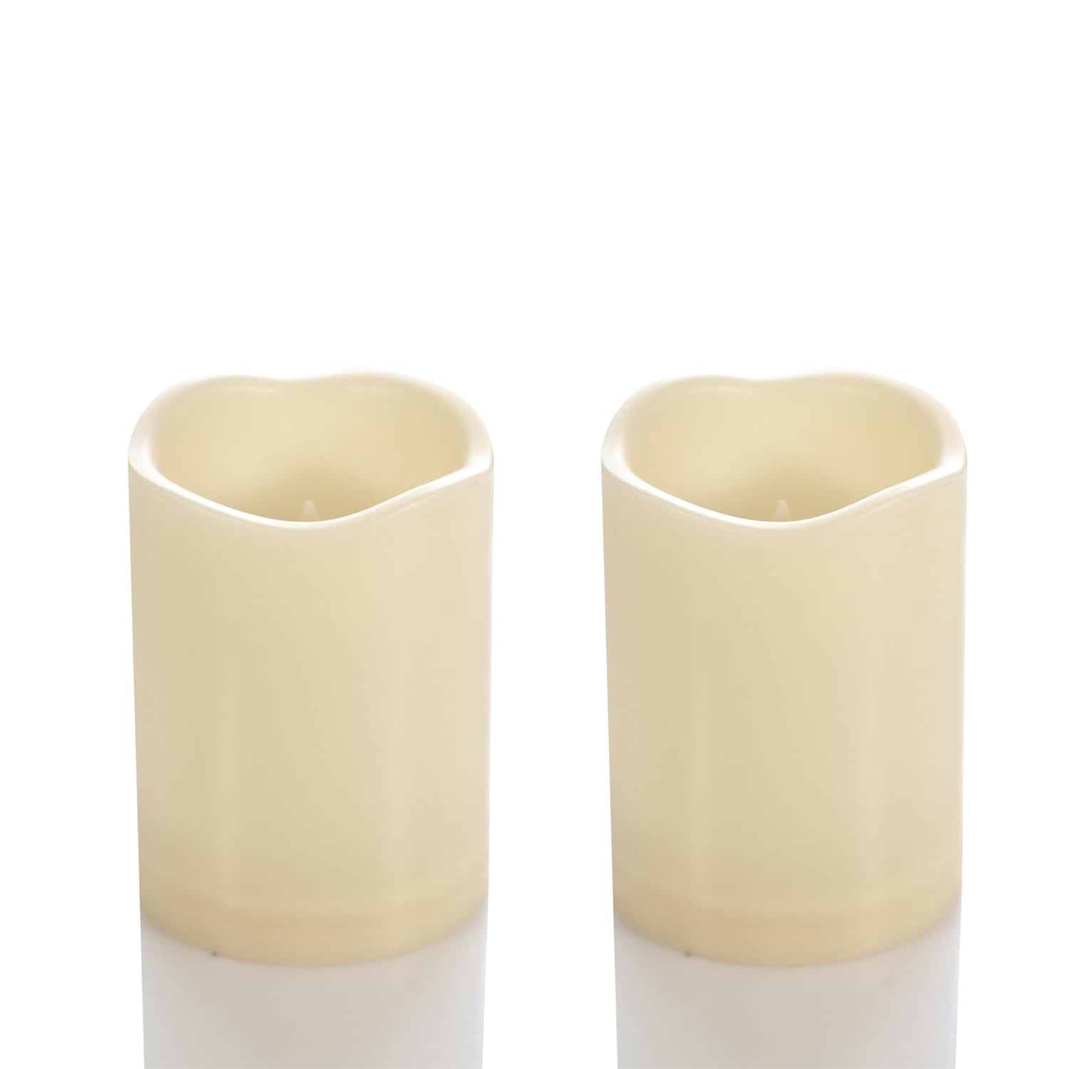 CANDLE CHOICE Waterproof Outdoor Battery Operated Flameless Candles with Timer Flickering Plastic Resin Electric LED Pillar Lights for Lantern Patio Garden Wedding Party Decorations 3x4 Inches 2 Pack