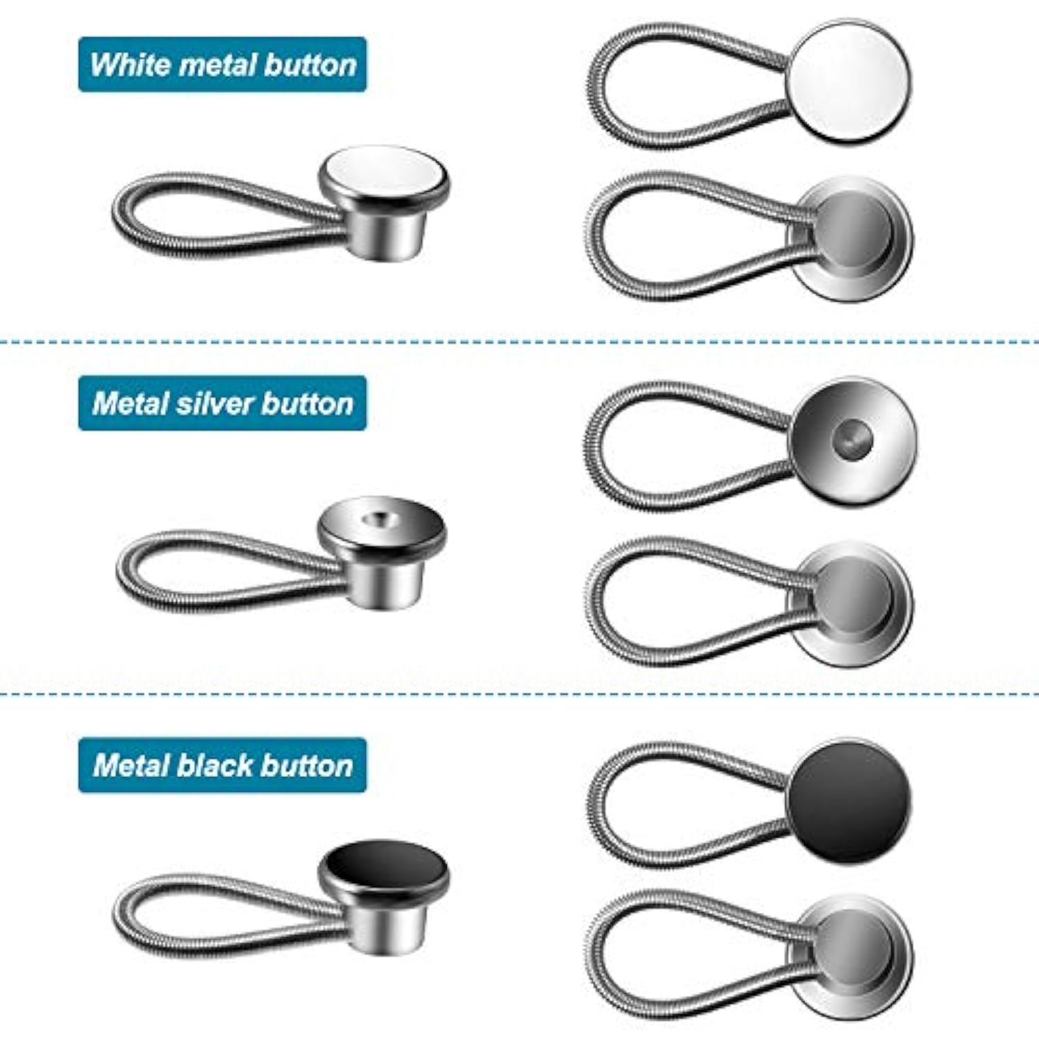 24 Pieces Collar Extenders Elastic Button Extender Neck Extenders For