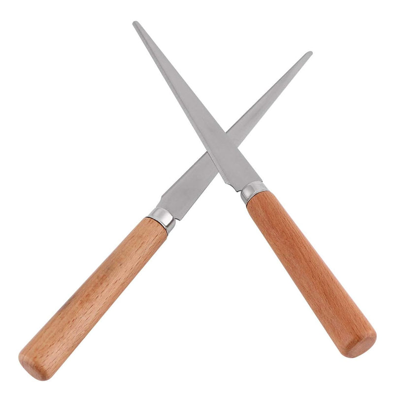 2Pcs Wooden Handle Fettling Knife Craft Art Tools Fettling Knife For Pottery/S