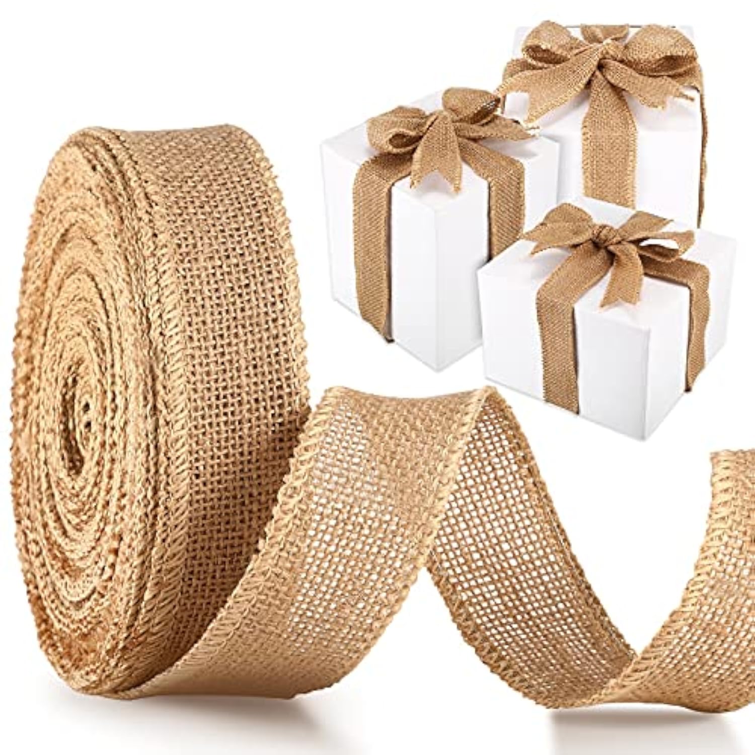 20 Yards Natural Burlap Ribbon Fabric Craft Ribbon Diy Wrapping Burlap