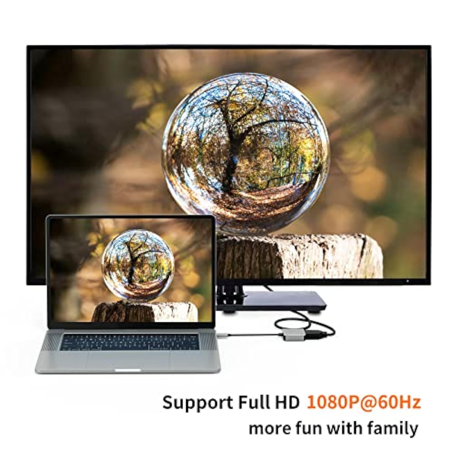 CableCreation USB C to DVI Adapter 1080P@60Hz, USB-C to DVI-D Cable Adapter Co