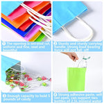 Small Gift Bags With Handles, 24Pcs-8 Colors Kraft Brown Paper Party Favor Gift Tteat Bags, Rainbow Bag For Christmas, Kids Birthday, Party Supplies, Wedding, Baby Shower