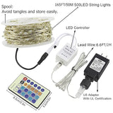 Dimmable Purple Fairy Lights Plug In, Waterproof Silver Wire 165 Ft 500 Led Starry String Lights With Remote For Christm