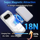 Magnetic for Google Pixel 10 pro XL Case, with 2X Screen Protector & 1X Camera Lens Protector, [Non-Yellowing] [Shockproof Military] Transparent Slim