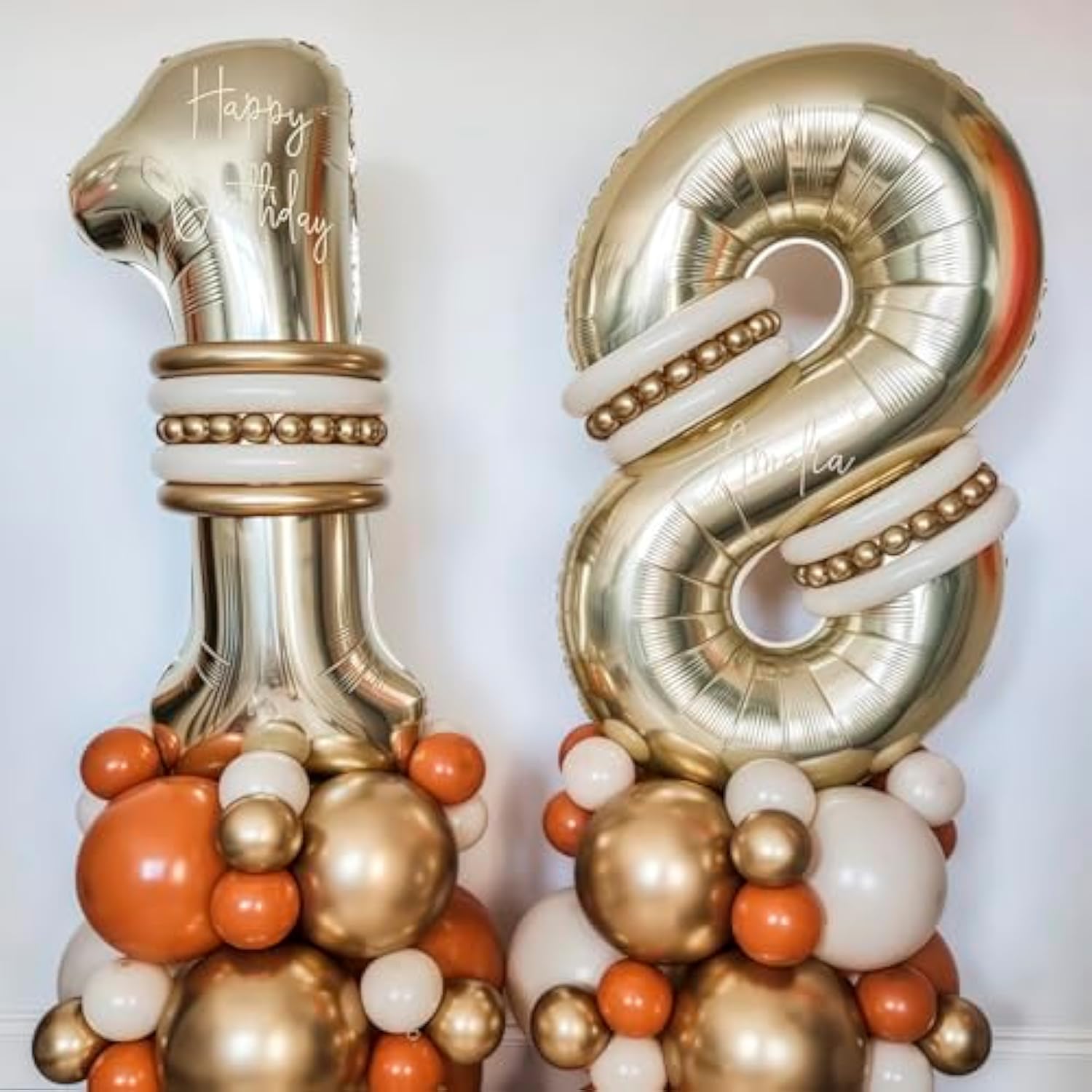 Champagne Gold 40-Inch Number 1 Foil Balloon Birthday Anniversary Decorations