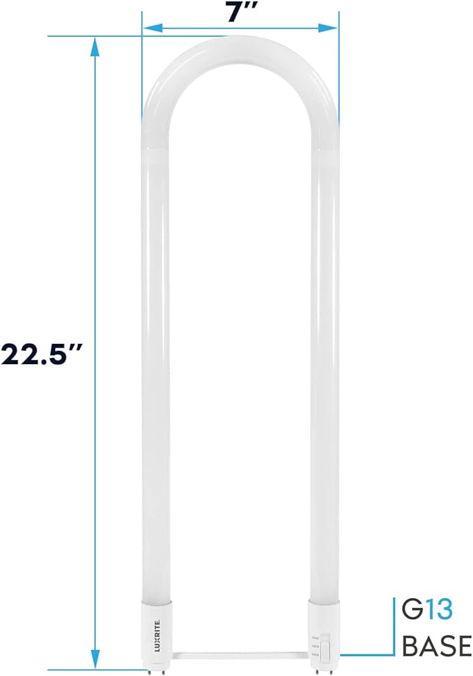 2 Pack U Bend LED Tube Lights T8 T12 17.5W 2100LM 3 Color Selectable G13 Fluorescent Replacement