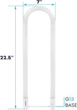4 Pack U Bend LED Tube Lights T8 T12 17.5W 2100LM 3 Color Selectable G13 Replacement