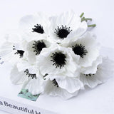 Artificial Flowers False Poppy Flowers,10 Pcs Artificial Poppy Silk Fake Flowers,No Fade Pu Fake Latex Flowers For Kitchen Table Centerpiece Wedding Holiday Bridal Bouquet Home Party Decor (White)
