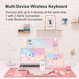Fbk30 Multi-Device Quietkey Wireless Keyboard, 2.4G And Bluetooth Dual Mode, Up To 4 Devices, Portable With Integrated Stand For Mac Ios Windows Android (Raspberry)