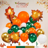 132PCS Fall Balloon Arch Orange Gold Green White Garland Baby Shower Decor