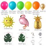 155Pc Tropical Hawaiian Luau Balloon Arch Kit: Pineapple, Flamingo & Summer Decor