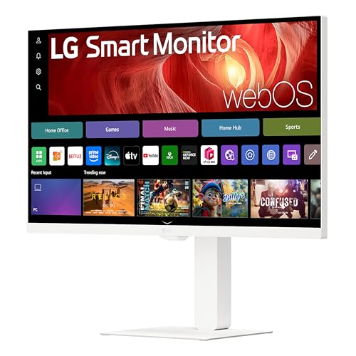 27U730Sa-W 27-Inch Smart 4K Uhd (3840 X 2160) Ips Computer Monitor, Hdr10, Built-In Speaker, Screen Share, Bluetooth, Remote Control, Hdmi, Usb Type-C Pd 65W, Tilt/Height/Swivel/Pivot Stand, White