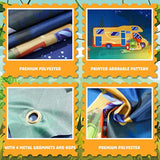 70.8x43.3" Camping Party Backdrop Fake Campfire, Happy Camper Banner & Decor