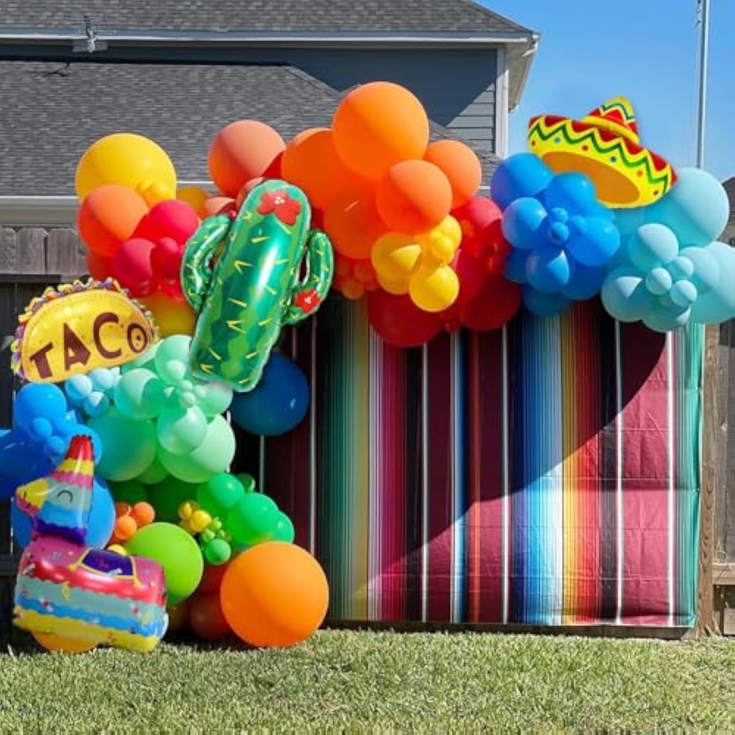 Mexican Fiesta Party Decorations 159Pcs Fiesta Balloon Garland Arch Kit-Cactus Llama Sombrero Taco Foil Balloons For Taco Twosday Birthday Decorations Baby Shower Carnival Cinco De Mayo Party Supplies