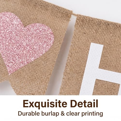 Mother's Day Banner Decorations Burlap, Happy Mother's Day Decor Sign Pre-Strung Indoor Outdoor Hanging Decor for Home Fireplace Mantel Party Supplies Photo Props