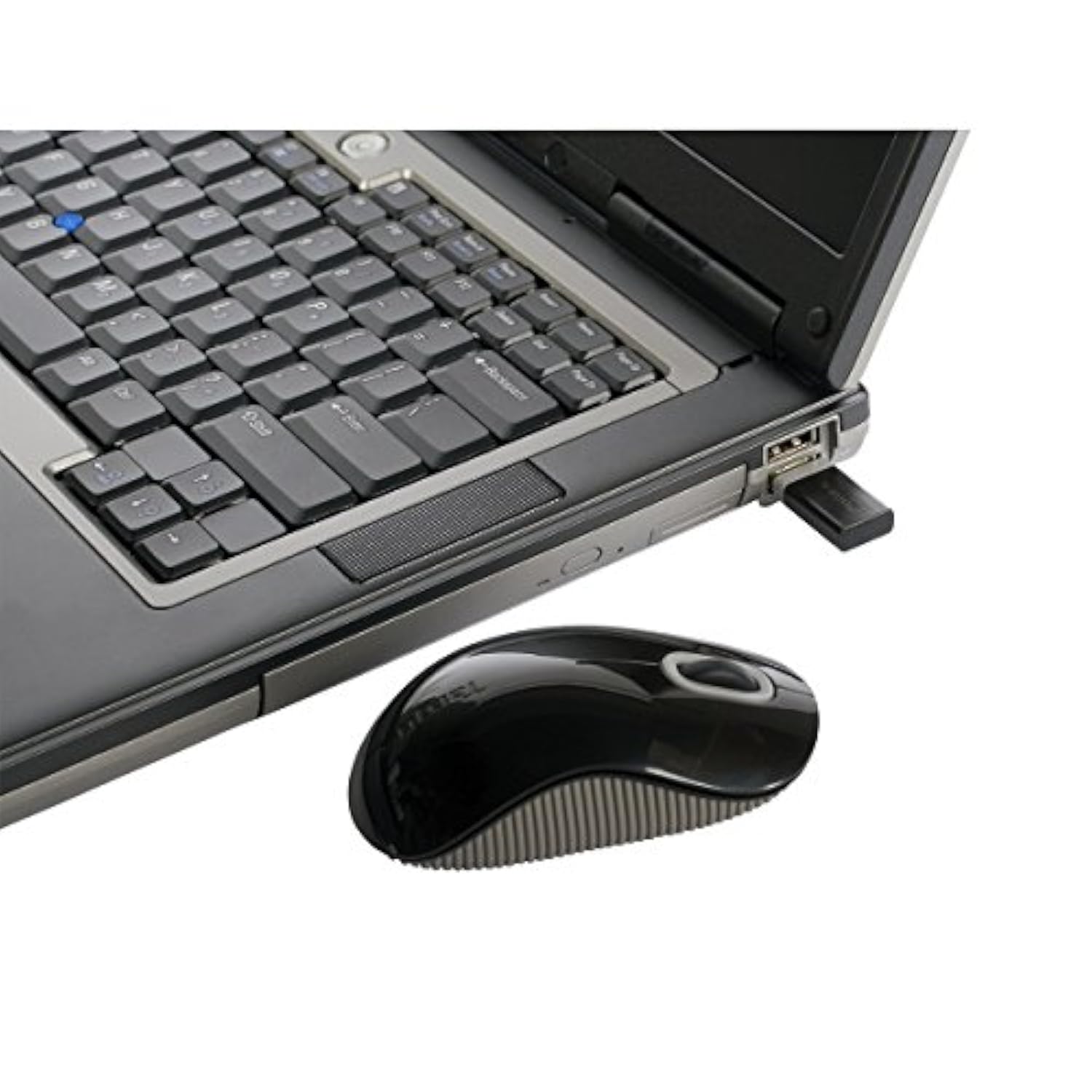 Targus Wireless Mouse with Blue Trace Technology for Tracking, Includes Micro USB Receiver and 2 Batteries, Black and Gray (AMW50US)