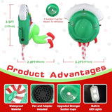 3.5Ft Christmas Inflatable Outdoor Decoration Green Ugly Monster Wreath Christmas Window Inflatable With Built-In Led Li