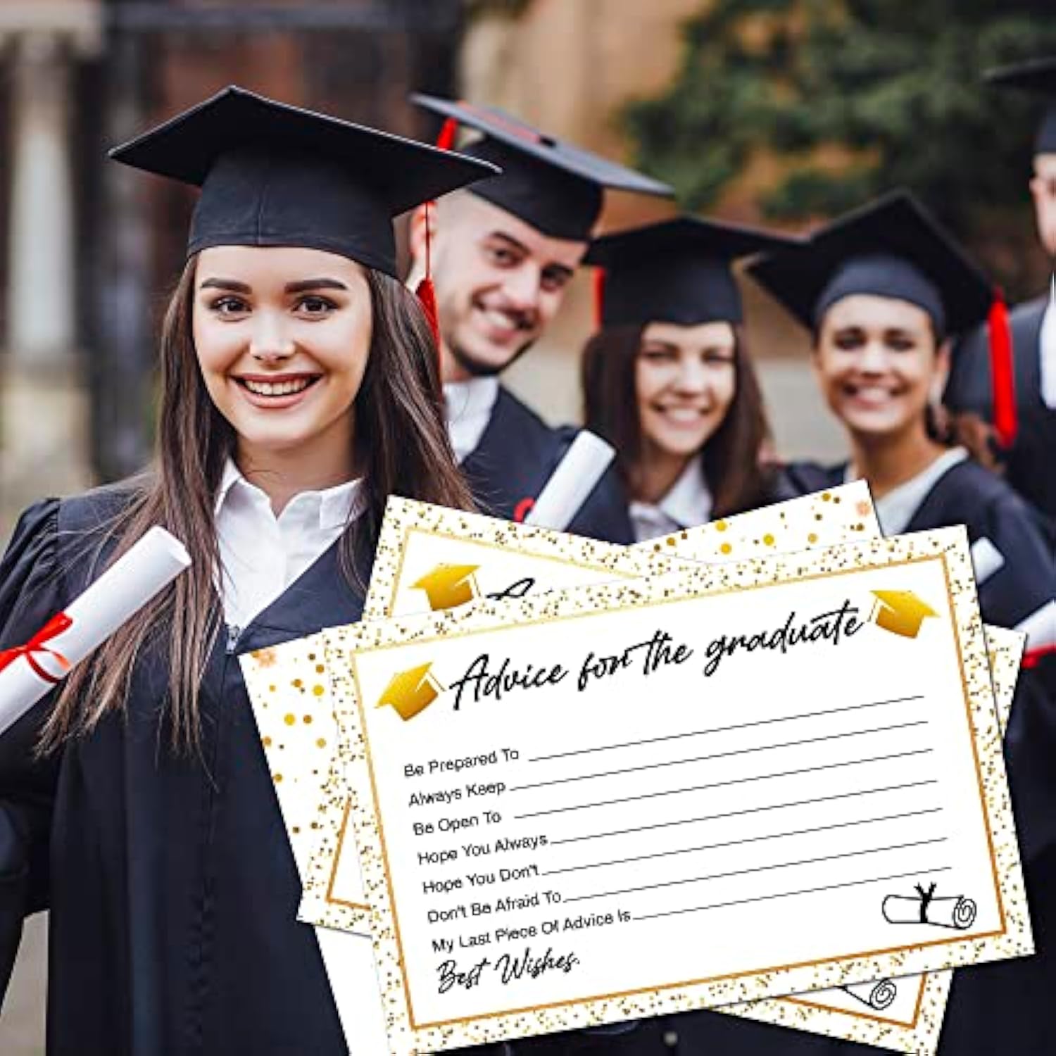 Graduation Wish Cards (30Pcs) Well Wishes Cards For Graduates, High School Or College Graduation Advice Cards, 2023 Grad Celebration Party Games Decorations Supplies, Graduation Decorations - Jy351