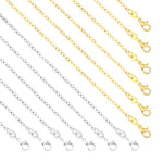 50 Pack Silver Plated Necklace Chains Bulk, Cable Chain Pack For Jewelry Making