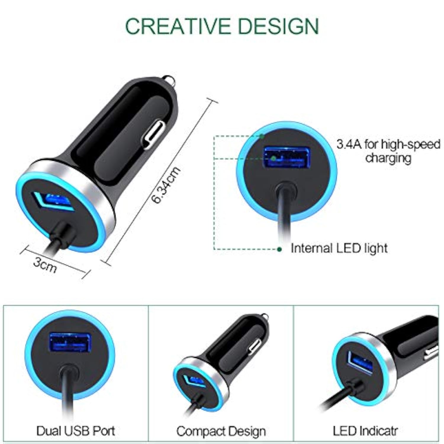 Fast Car Charger For Samsung Galaxy S25 Ultra S25+ S25 S24 Ultra S24 Fe S23 S22 S21 S20 A16 A15 5G A14 A35 A55 A54 A11 A21 A10E A51, Usb C Car Charger Adapter With 3Ft Type C Fast Charger Cable 2-Pack