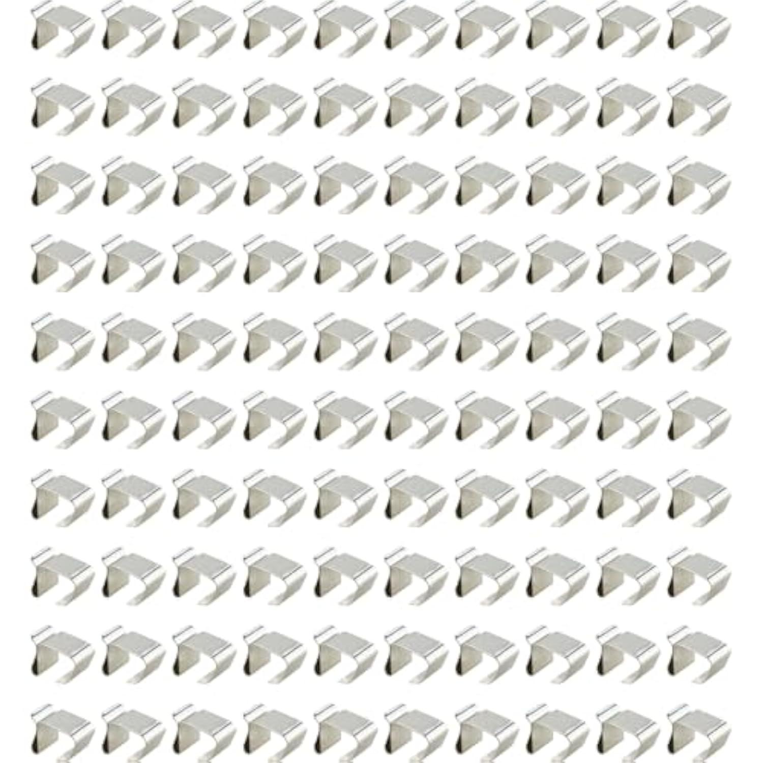100Pcs Silver Manganese Steel Outdoor String Light Clip 0.79X0.79X0.43Inch Christmas Decoration Lamp Clamps