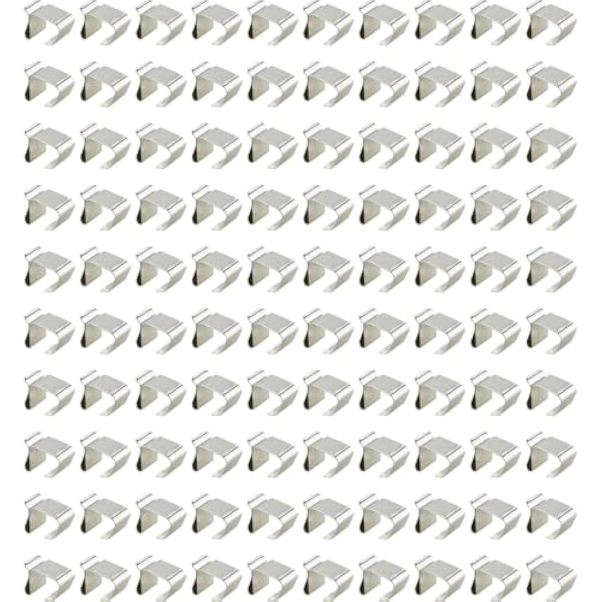 100Pcs Silver Manganese Steel Outdoor String Light Clip 0.79X0.79X0.43Inch Christmas Decoration Lamp Clamps