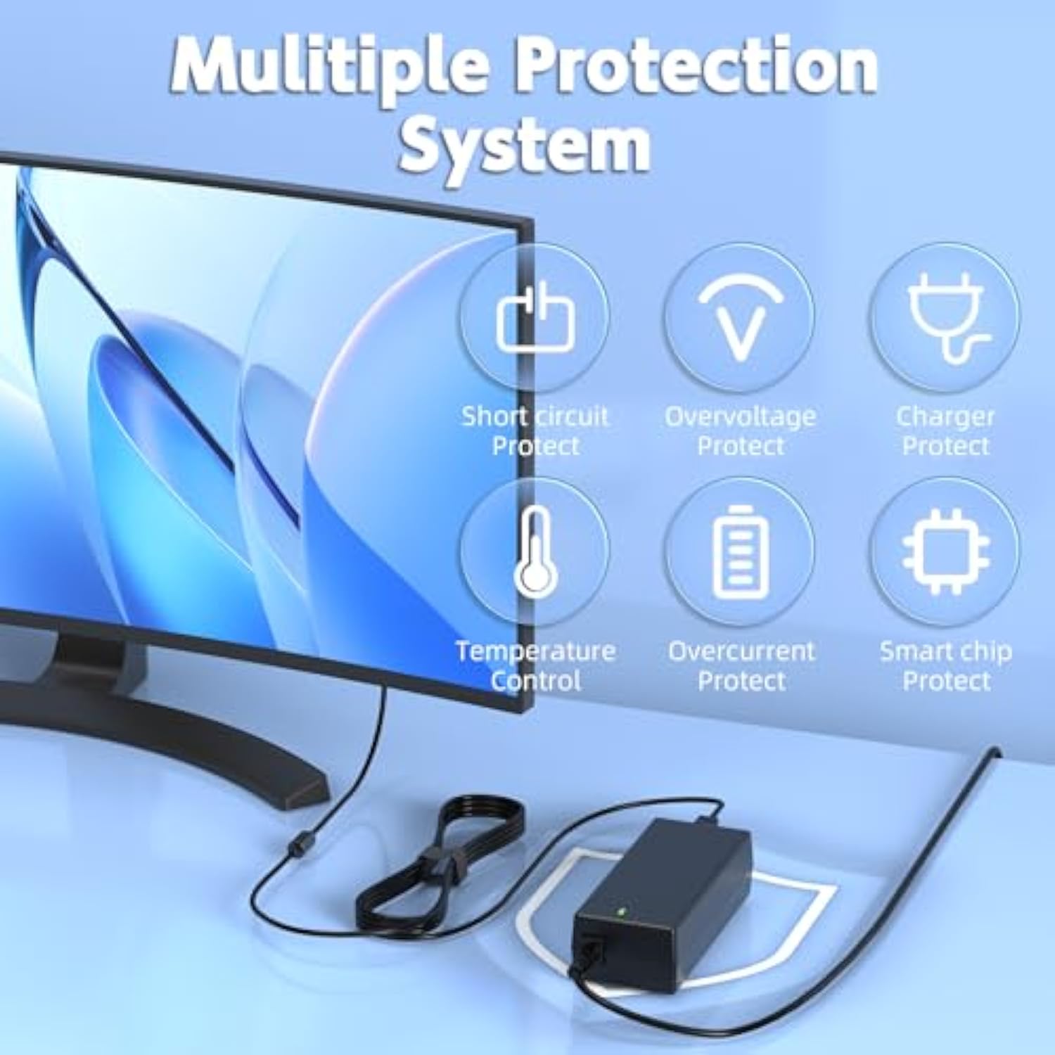 12V Ac Adapter Charger For Dell 22'' 23'' 24'' Screen,S2340M Adp-40Dd B S2240L