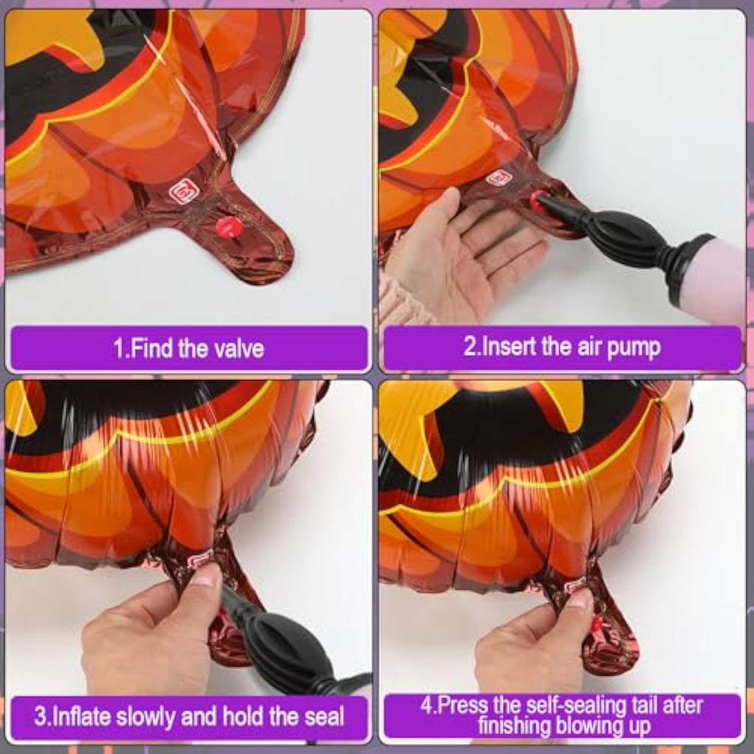 6pcs Halloween Foil Balloons Pumpkin Cat Ghost Spider Mylar Balloons Party Decor
