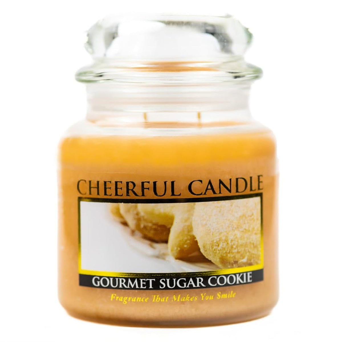 A Cheerful Giver - Gourmet Sugar Cookie Scented Glass Jar Candle (16 oz) with Lid & True to Life Fragrance Made in USA