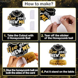9 Pcs Black New Year 2026 Honeycomb Table Centerpieces