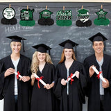 9Pcs Graduation Table Honeycomb Centerpieces, 2026 Green Black Congrats Grad Centerpieces for Tables Honeycomb for Class of 2026 Graduation Party Table Decorations