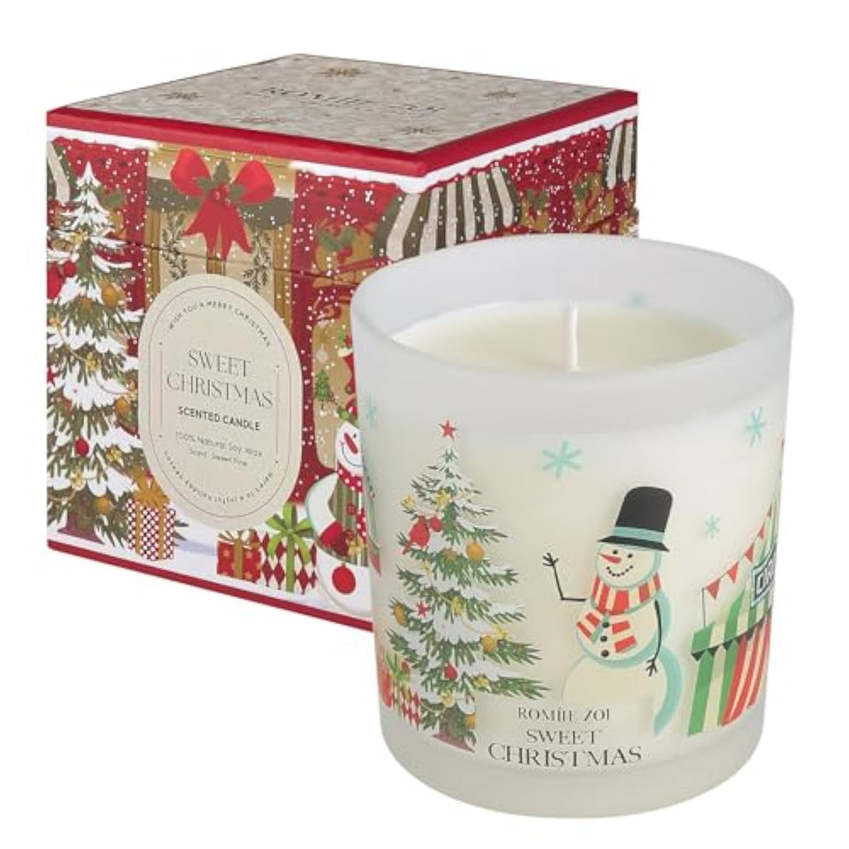 Christmas Scented Jar Candle - 6Oz Soy Wax Candle - Sweet Christmas Infused With Sweet Pine Aroma - With Beautiful Keepsake Box Special For Christmas/Holiday Gifts