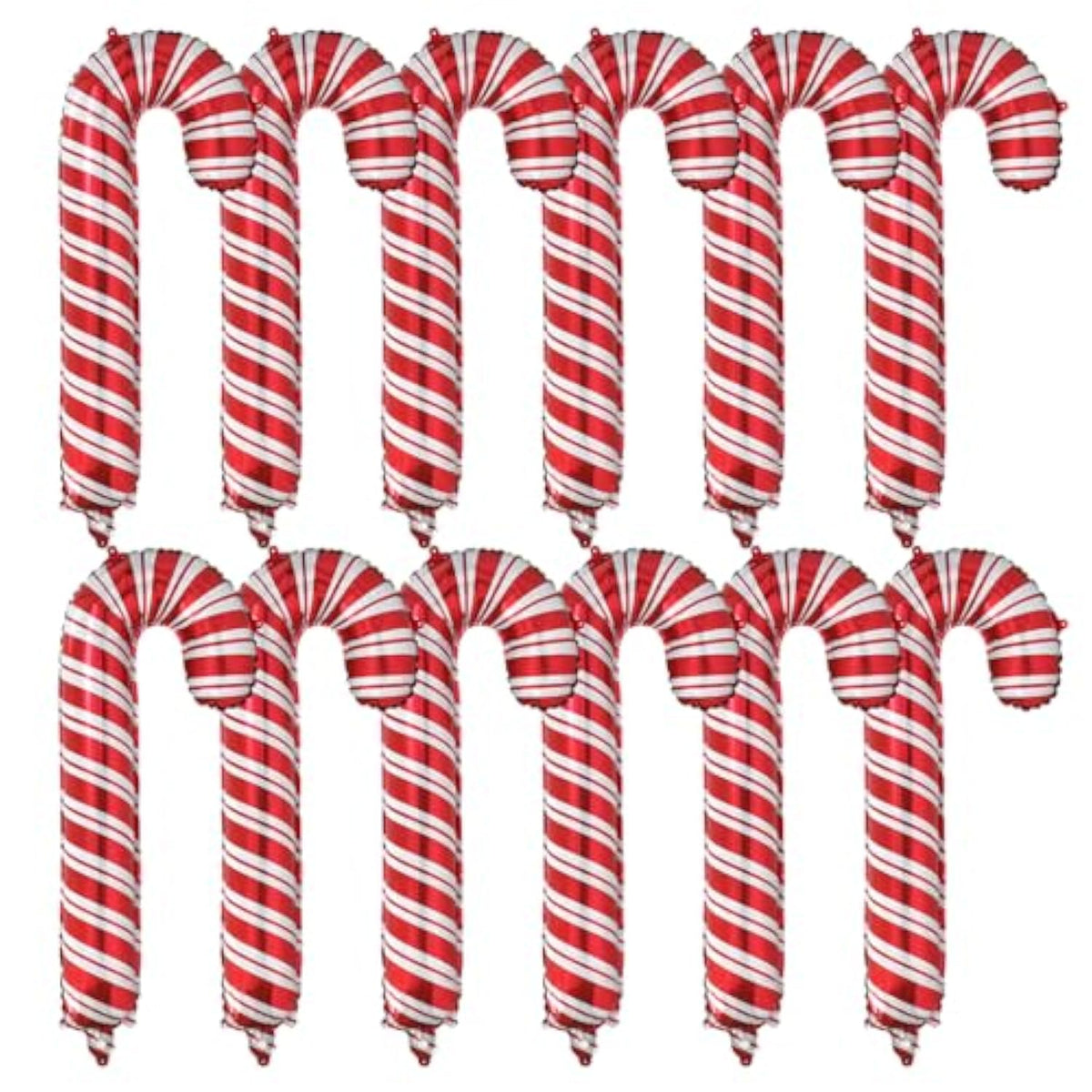 12 Pack Large Red Christmas Candy Cane Foil Balloons Party Decorations