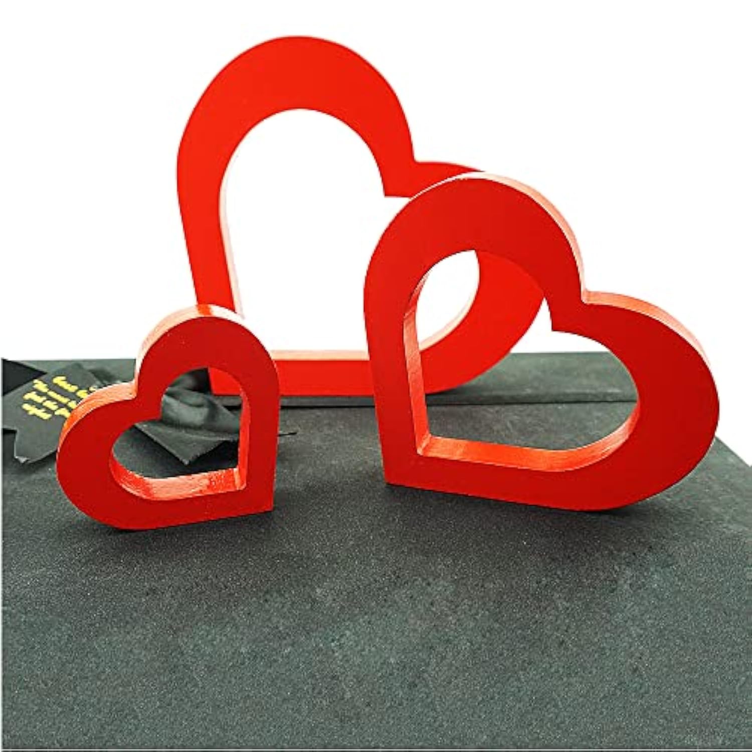 Red Wooden Heart Centerpiece Red Heart Shape Sign For Romantic Valenti