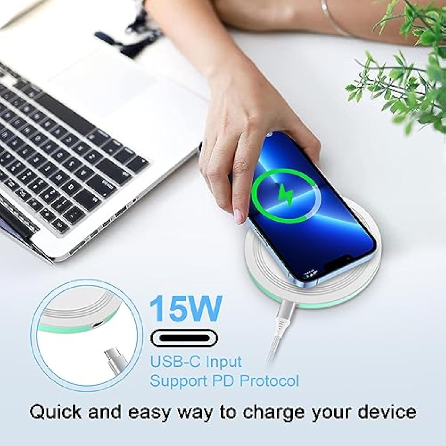 15W Wireless Charger Samsung S24 Ultra Charging Pad For Samsung Galaxy S24 S23 Fe S22 Ultra S21 Note20 Z Flip/Fold 6 5 4,Google Pixel 9 8A 7A 8 7 6 Pro,Wireless Fast Charging Station With Qc Adapter