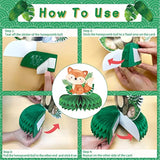 10 Pcs Baby Jungle Animals Honeycomb Centerpieces 3D Table Decorations