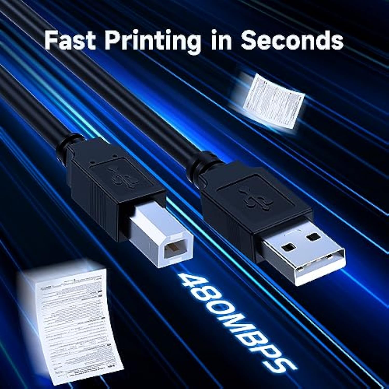 Usb 2.0 Printer Cable 20 Ft,2.0 High Speed Printer Cables Type A Male To B Male Long Usb A To B Cord 20 Foot
