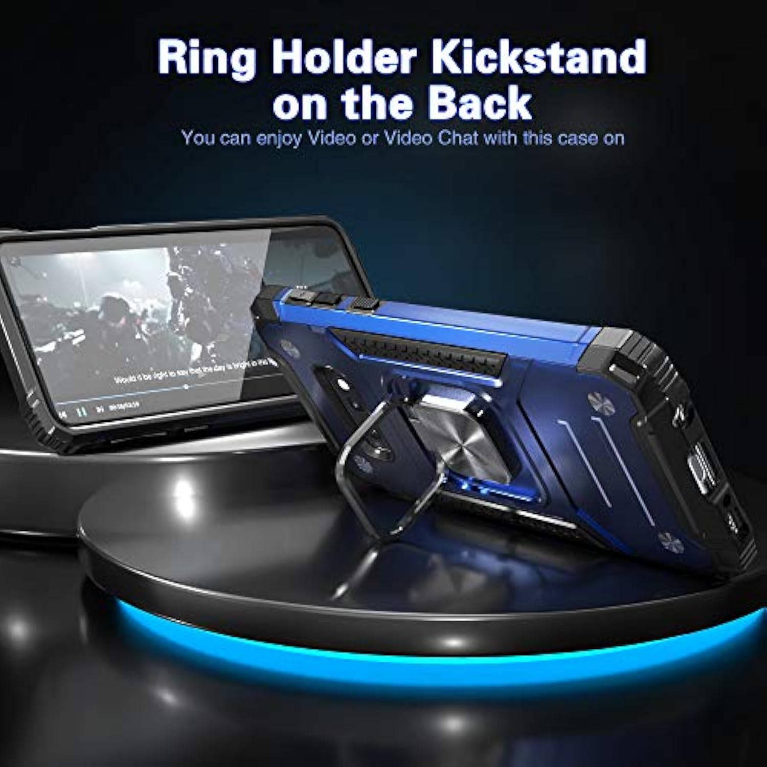 For Galaxy S10E Case With Screen Protector,Shockproof Drop Test Slim Fit Case With Car Mount Kickstand Lightweight Protective Cover For Galaxy S10E,Blue