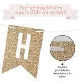Pre-Strung Happy Birthday Banner - No Diy - Gold Glitter Birthday Party Banner - Pre-Strung Garland On 6 Ft Strands - Gold Bday Party Decorations & Decor. Did We Mention No Diy