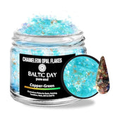 Chameleon Opal Flakes [Copper/Green] – Color Shift Mica Pigment Powder For Epoxy Resin, Tumblers, Nail Art, Eyeshadow, Makeup, Molds, And More – Chrome Color Shift Powder