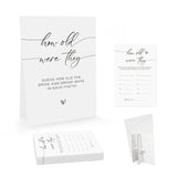 Minimalist How Old Were The Bride And Groom Game, Guessing The Age Photo Game, Modern Bridal Shower Wedding Shower Games (1 Sign And 30 Cards)-Bng06