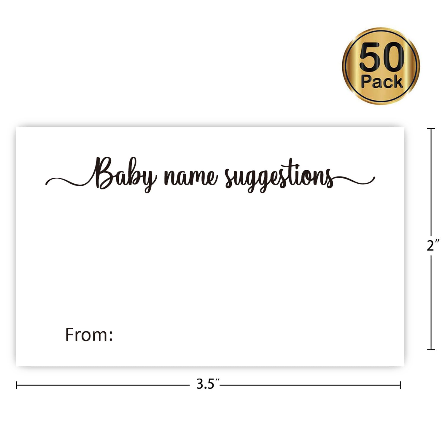 50 Baby Name Suggestion Cards For Baby Shower Games, Baby Showers Gender Reveal Game Cards, Baby Name Cards, Baby Shower Party Decor (3.5" X 2")