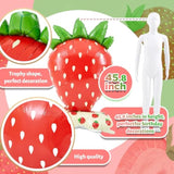 2 Pack 4 Ft Giant Standing Foil Balloon Summer Party Decorations Aluminum Balloons For Berry First Birthday Summer Themed Parties(Strawberry)