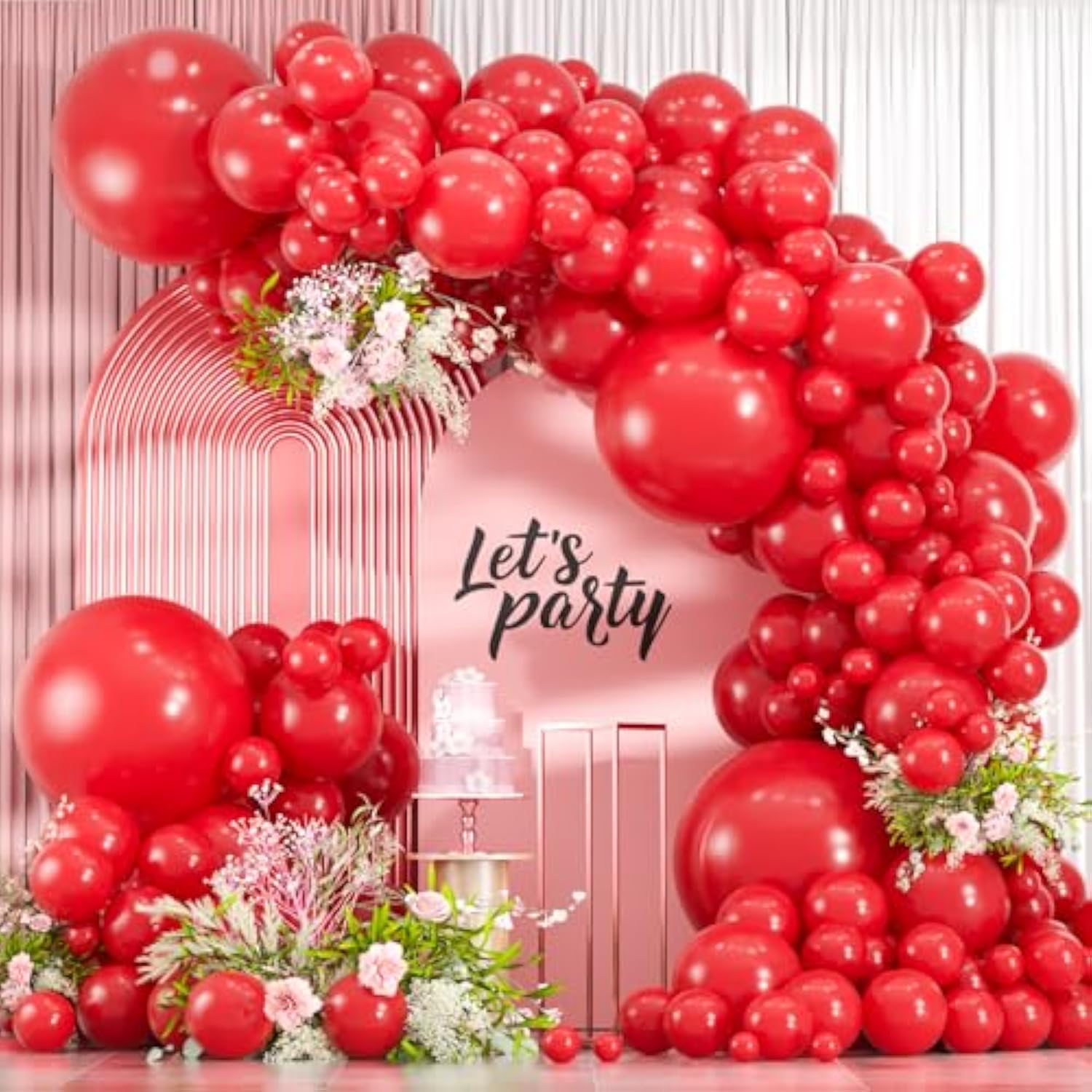 114Pcs Red Balloons Different Sizes, 18 12 10 5 Inch Red Latex Balloons Garland Arch Kit For Graduation Birthday Wedding Valentine'S Day Christmas Party Decor