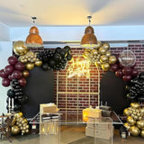 Black Burgundy Gold Balloons 12 Inch Metallic Latex Confetti for Party Decorations