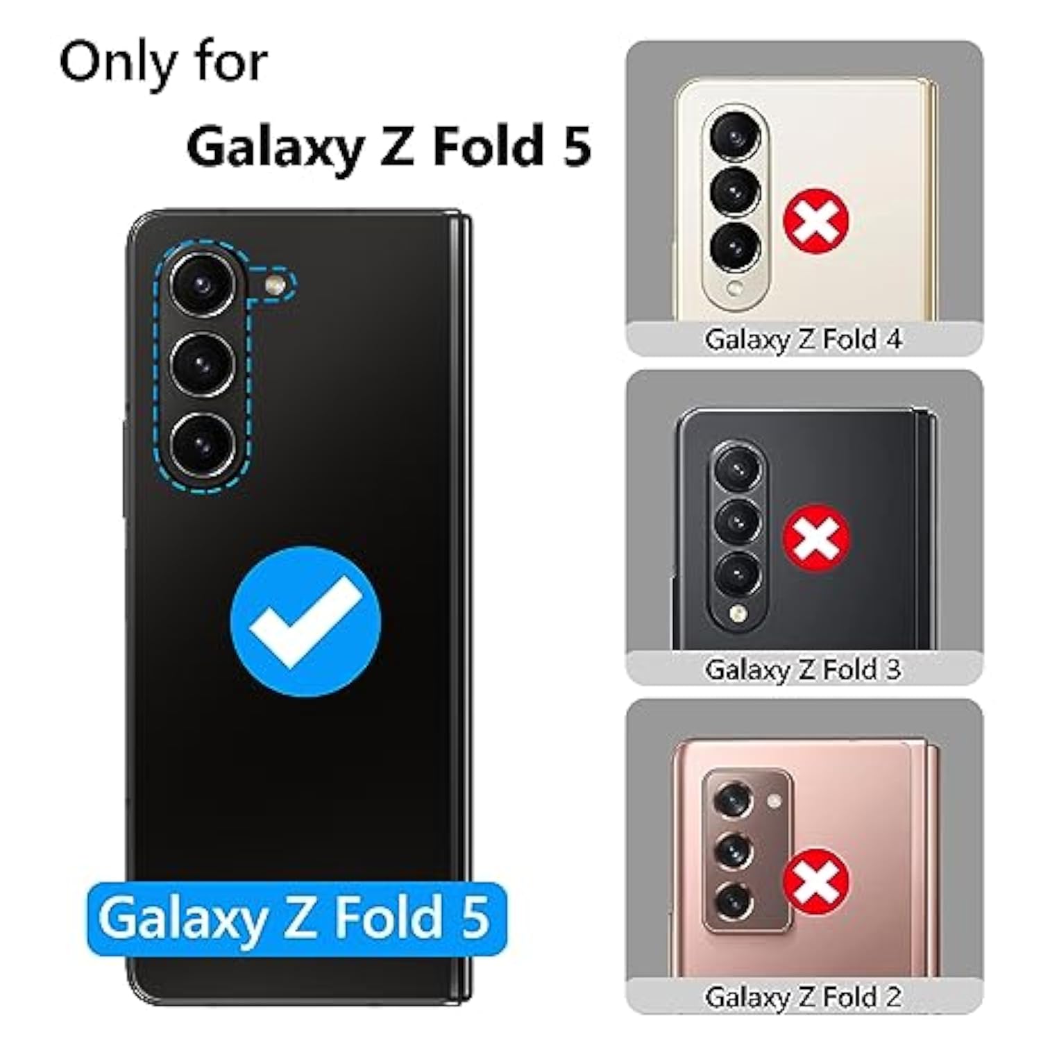For Samsung Galaxy Z Fold 5 Case With Kickstand & Screen Protector & Card Holder & Sliding Camera Cover & Hinge Protection, Durable Rugged Stand Wallet Phone Case For Galaxy Z Fold 5 2023, Black